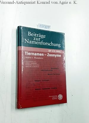 Bild des Verkufers fr Beitrge zur Namenforschung 50 (2015): Tiernamen - Zoonyme / Haustiere: Tiernamen - Zoonyme: Band I (Heft 1/2): Haustiere zum Verkauf von Versand-Antiquariat Konrad von Agris e.K.