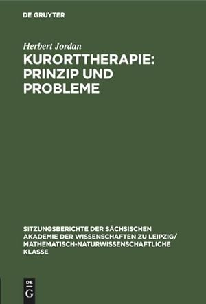 Bild des Verkufers fr Kurorttherapie: Prinzip und Probleme zum Verkauf von AHA-BUCH GmbH