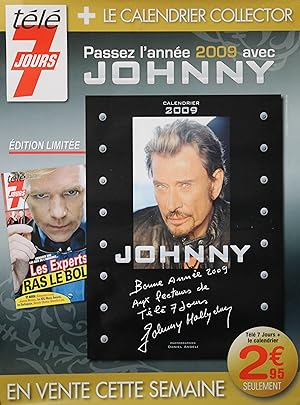 "Johnny HALLYDAY" Affiche originale Télé 7 Jours 2009 / Photo Daniel ANGELI