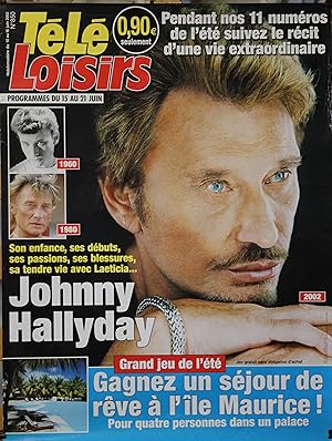 "Johnny HALLYDAY" Affiche originale Télé Loisirs 10 Juin 2002