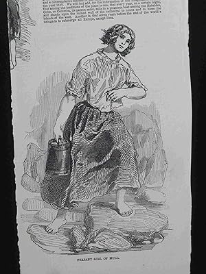 Bild des Verkufers fr Peasant Girl of Mull. An Original Wood Engraving. Gravure. Stich. zum Verkauf von Meiwes