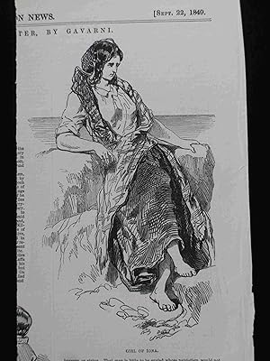 Bild des Verkufers fr Girl of Iona. An Original Wood Engraving. Gravure. Stich. zum Verkauf von Meiwes