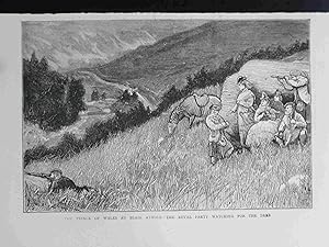 Bild des Verkufers fr The Prince of Wales at Blair Athole. The Royal Party Watching for the Deer. Original Engraving zum Verkauf von Meiwes