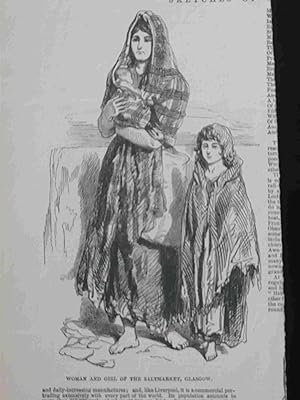 Bild des Verkufers fr Woman and Girl of the Saltmarket. An Original Wood Engraving. Gravure. Stich. zum Verkauf von Meiwes