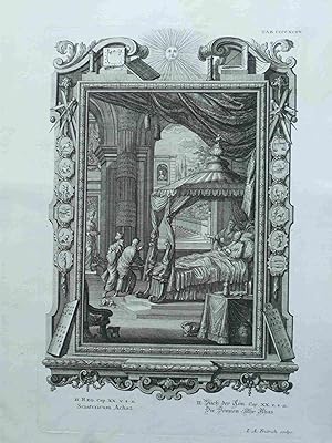 Seller image for Sciatericum Achaz. Die Sonnen-Uhr Ahas. Scheuchzer-Bibel. PHYSICA SACRA. 1731. Original engraved Print for sale by Meiwes