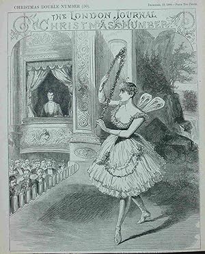 The London Journal. Christmas Number (50) Title Page. Ballet. 1884. Original engraved Print. Anti...