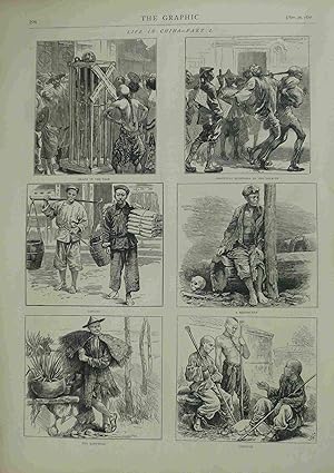 Life in China. Death in the Cage. Conveying Prisoners to the Lock-Up. Coolies. A Mendicant. The R...