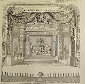 Re-Decoration of Her Majesty's Theatre. The Proscenium: Drop-Scene, By Stanfield. Engraving