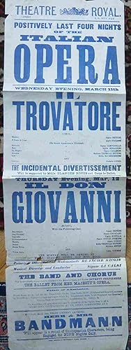 Theatre Royal. Programme. Il Trovatore. Il Don Giovanni ; Herr & Mrs Bandmann.