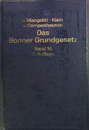 Seller image for Das Bonner Grundgesetz: Bd. 14., Artikel 136 bis 146. for sale by books4less (Versandantiquariat Petra Gros GmbH & Co. KG)