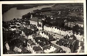 Ansichtskarte / Postkarte Schärding in Oberösterreich, Luftaufnahme, Ortszentrum, Kirche, Marktpl...