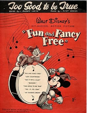 2 x Disney music sheets from the film Fun and Fancy Free