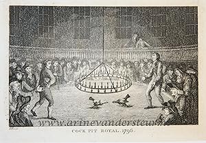 [Antique print, game, etching] Cock pit royal 1796 (Hanengevecht, Cockfight), published 1797.