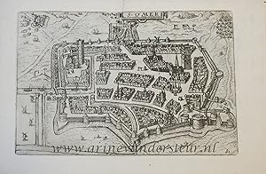 [Antique map, etching] S.OMER (St. Omer), published 1613.