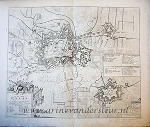 [Antique print, etching] Map of the siege of Aire in 1710 (Spanish Succession War), published 1729.