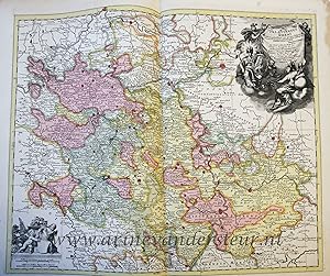 [Antique print, cartography, handcolored engraving] Maps of Western Germany, published ca. 1702.