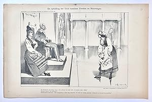 [Original lithograph/lithografie by Johan Braakensiek] De opheffing der Unie tusschen Zweden en N...