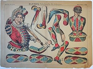 [Antique game, trekpop, jumping jack] Pantins, Polichinelle & Arlequin, published ca. 1920.