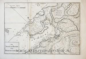 Imagen del vendedor de [Antique print, cartography] De Stad en Haven (harbour) van PORTO-BELLO (Panama), published 1765. a la venta por Antiquariaat Arine van der Steur / ILAB