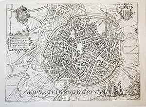 [Antique print, cartography] Mechelen, published ca. 1610.