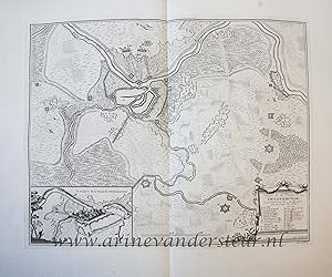 [Antique print, etching] Map of the siege of Dendermonde (Spanish Succession War), published 1729.