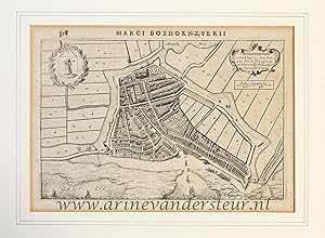 [Antique print; cartography, oude prent Monnikendam] MONNEKEDAM, published 1632.