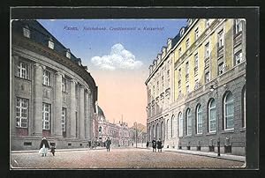 Ansichtskarte Essen, Reichsbank, Kreditanstalt und Hotel Kaiserhof