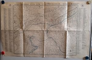 Plan der Stadt Pforzheim (oben gedruckt Destroyed district of the City / Zerstörtes Stadtgebiet 8...