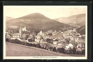 Ansichtskarte Graslitz, Ortsansicht mit Silberbacher-Strasse