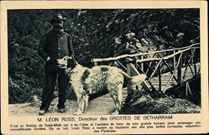 Ansichtskarte / Postkarte Grottes de Betharram Hautes Pyrénées, Directeur Leon Ross, Hund
