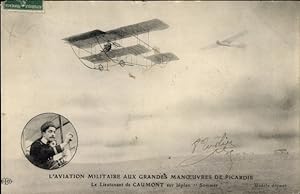Ansichtskarte / Postkarte L'Aviation Militaire aux Grandes Maneouvres de Picardie, Lieutenant de ...