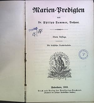 Bild des Verkufers fr Marien-Predigten zum Verkauf von books4less (Versandantiquariat Petra Gros GmbH & Co. KG)