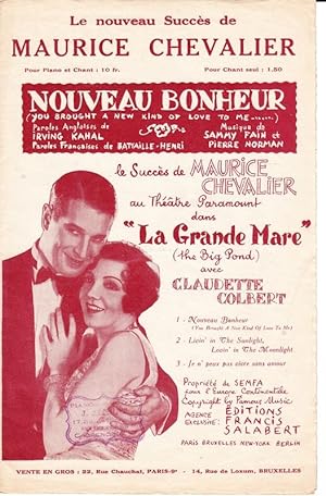 Seller image for Nouveau Bonheur. (You Brought A New Kind Of Love To Me.) Fox-trot chante du Film Paramount "La Grande Mare" The Big Pond. for sale by Antiquariat Krikl