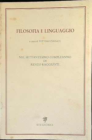 Bild des Verkufers fr Filosofia e linguaggio zum Verkauf von Librodifaccia
