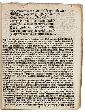 [Dees wonder-maer end' prophetsije wis, door's geests gesicht, gebooren is, .].[Amsterdam?, 1607/...