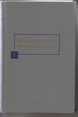 Seller image for Developments in the Rorschach Technique Volume I: Technique and Theory for sale by Robinson Street Books, IOBA