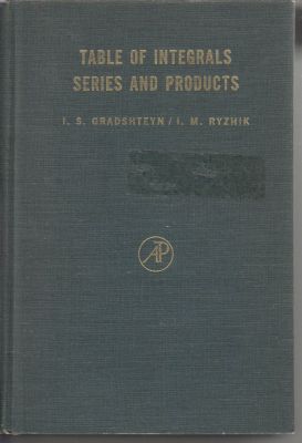 Seller image for Table of Integrals Series & Products for sale by Robinson Street Books, IOBA