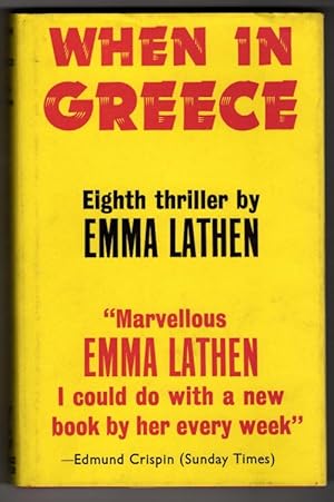 Seller image for When In Greece by Emma Lathen (First UK Edition) Gollancz File Copy for sale by Heartwood Books and Art