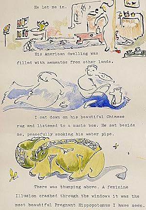"A Message to Sedric" Vernacular Art ScrollTypescript Story with Ink and Watercolor Illustrations