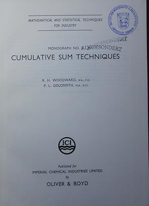 Image du vendeur pour Cumulative sum techniques. mis en vente par Antiquariat Bookfarm