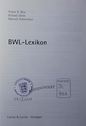 Bild des Verkufers fr BWL-Lexikon. zum Verkauf von Antiquariat Bookfarm