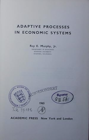 Immagine del venditore per Adaptive processes in economic systems. venduto da Antiquariat Bookfarm