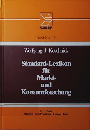 Bild des Verkufers fr Standard-Lexikon fr Markt- und Konsumforschung. - 1. A - K. zum Verkauf von Antiquariat Bookfarm