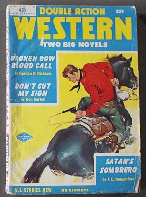 Seller image for DOUBLE ACTION WESTERN (Pulp magazine) . March 1952 - Broken Bow Blood-call // Don't Cut my Sign // Satan's Sombrero // Big Bounty for Skunk // The Indians Feared Her // A Big Grizzly Bear for sale by Comic World