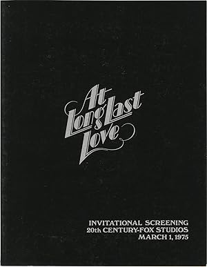 Imagen del vendedor de At Long Last Love (Original program for the 1975 film) a la venta por Royal Books, Inc., ABAA
