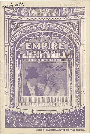 Seller image for The Broadway Melody (Original program for the 1929 film screening at the Empire Theatre) for sale by Royal Books, Inc., ABAA