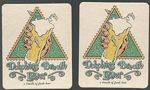 Immagine del venditore per SET OF TWO DOLPHIN'S BREATH LAGER BEER MATS/COASTERS venduto da Gibson's Books