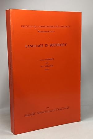 Immagine del venditore per Language in Sociology (Bibliothque des CILL) (English and French Edition) venduto da crealivres