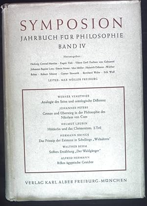 Seller image for Symposion, Jahrbuch fr Philosophie, Band IV. for sale by books4less (Versandantiquariat Petra Gros GmbH & Co. KG)