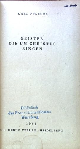 Bild des Verkufers fr Geister, die um Christus ringen. zum Verkauf von books4less (Versandantiquariat Petra Gros GmbH & Co. KG)